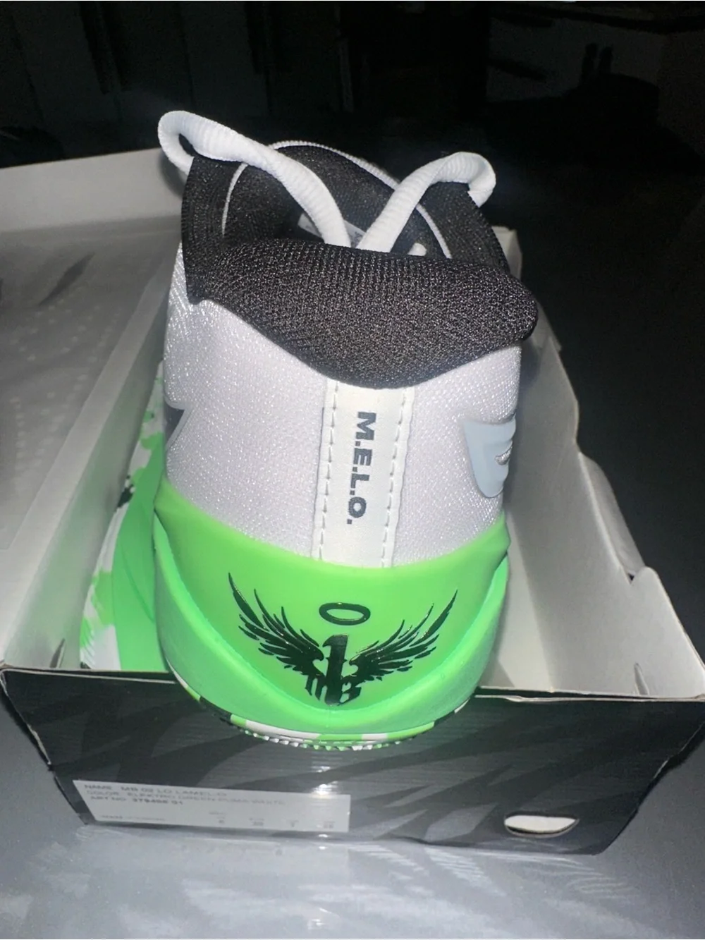 Puma White Black & Neon Green Men's Athletic Shoe